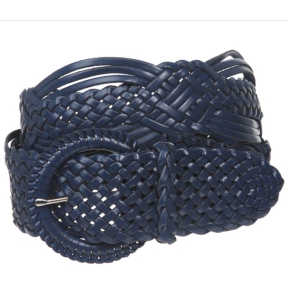Black Leather Braided Belt